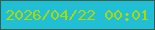 文字の大きさ：2、枠の色：375f4c、背景の色：20bfd6、文字の色：abd809 無料ブログパーツのブログ時計
