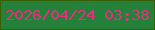 文字の大きさ：2、枠の色：376004、背景の色：25803a、文字の色：e52f7f 無料ブログパーツのブログ時計