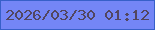 文字の大きさ：2、枠の色：3760c9、背景の色：7486f6、文字の色：524660 無料ブログパーツのブログ時計
