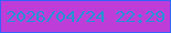 文字の大きさ：3、枠の色：3761fc、背景の色：be3dd9、文字の色：2693d3 無料ブログパーツのブログ時計