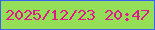 文字の大きさ：4、枠の色：3763f3、背景の色：94df57、文字の色：dc1a89 無料ブログパーツのブログ時計