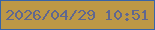 文字の大きさ：1、枠の色：3764a9、背景の色：bd9846、文字の色：60678f 無料ブログパーツのブログ時計