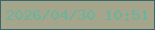 文字の大きさ：4、枠の色：37676b、背景の色：a5a58c、文字の色：6ab39e 無料ブログパーツのブログ時計