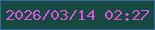 文字の大きさ：4、枠の色：3767a2、背景の色：164940、文字の色：da54da 無料ブログパーツのブログ時計