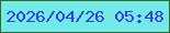 文字の大きさ：5、枠の色：37682d、背景の色：72eae7、文字の色：3342e2 無料ブログパーツのブログ時計