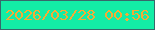 文字の大きさ：4、枠の色：37686b、背景の色：13eda6、文字の色：f7ab35 無料ブログパーツのブログ時計