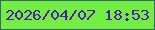 文字の大きさ：2、枠の色：376870、背景の色：73ee42、文字の色：531cab 無料ブログパーツのブログ時計
