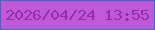 文字の大きさ：5、枠の色：376bc2、背景の色：be5ad7、文字の色：962ba5 無料ブログパーツのブログ時計
