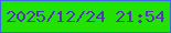 文字の大きさ：5、枠の色：376bdf、背景の色：22e202、文字の色：5038b0 無料ブログパーツのブログ時計
