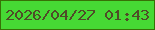 文字の大きさ：4、枠の色：377106、背景の色：46d934、文字の色：4f4c28 無料ブログパーツのブログ時計