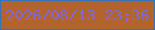 文字の大きさ：2、枠の色：3771b7、背景の色：b3632e、文字の色：8069d0 無料ブログパーツのブログ時計