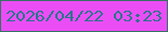 文字の大きさ：4、枠の色：377265、背景の色：eb4df5、文字の色：29758c 無料ブログパーツのブログ時計