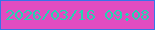 文字の大きさ：2、枠の色：3774e9、背景の色：e14cc1、文字の色：25d3b0 無料ブログパーツのブログ時計