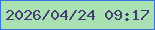 文字の大きさ：2、枠の色：3775de、背景の色：aae1b3、文字の色：443c72 無料ブログパーツのブログ時計