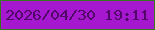 文字の大きさ：5、枠の色：37781e、背景の色：a518d0、文字の色：510868 無料ブログパーツのブログ時計