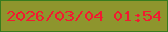 文字の大きさ：2、枠の色：377b1e、背景の色：8e952d、文字の色：f21a30 無料ブログパーツのブログ時計