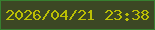 文字の大きさ：5、枠の色：377f30、背景の色：3c4724、文字の色：bbbf04 無料ブログパーツのブログ時計