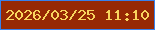 文字の大きさ：5、枠の色：3781eb、背景の色：962904、文字の色：f8d55e 無料ブログパーツのブログ時計