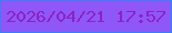 文字の大きさ：4、枠の色：3781f4、背景の色：8f57f8、文字の色：8c22c4 無料ブログパーツのブログ時計