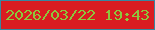 文字の大きさ：4、枠の色：3787a0、背景の色：da1c21、文字の色：8cc73c 無料ブログパーツのブログ時計