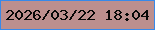 文字の大きさ：2、枠の色：3789e9、背景の色：bc8f8e、文字の色：080808 無料ブログパーツのブログ時計