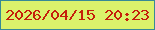 文字の大きさ：1、枠の色：378a96、背景の色：dbf26b、文字の色：c51f0b 無料ブログパーツのブログ時計