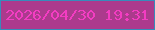 文字の大きさ：4、枠の色：378bbb、背景の色：ac3a8d、文字の色：f33dc2 無料ブログパーツのブログ時計