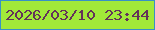 文字の大きさ：4、枠の色：3791c6、背景の色：a1e939、文字の色：633359 無料ブログパーツのブログ時計
