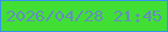 文字の大きさ：3、枠の色：3793ef、背景の色：41df34、文字の色：648cc0 無料ブログパーツのブログ時計