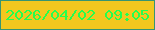 文字の大きさ：5、枠の色：379472、背景の色：f2c71f、文字の色：24fe4d 無料ブログパーツのブログ時計