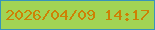文字の大きさ：3、枠の色：3794ba、背景の色：a2d454、文字の色：cd8104 無料ブログパーツのブログ時計