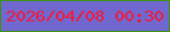 文字の大きさ：1、枠の色：379506、背景の色：7067cf、文字の色：f31937 無料ブログパーツのブログ時計