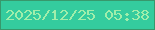 文字の大きさ：4、枠の色：37986c、背景の色：34cc9e、文字の色：a0eeab 無料ブログパーツのブログ時計