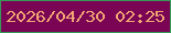 文字の大きさ：4、枠の色：379957、背景の色：7a0555、文字の色：f1a573 無料ブログパーツのブログ時計