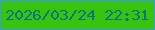文字の大きさ：5、枠の色：379ceb、背景の色：39c30f、文字の色：057782 無料ブログパーツのブログ時計