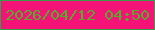 文字の大きさ：5、枠の色：379d49、背景の色：f51378、文字の色：55ae29 無料ブログパーツのブログ時計