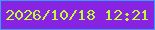 文字の大きさ：1、枠の色：379df9、背景の色：8823e1、文字の色：bdff37 無料ブログパーツのブログ時計