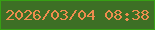 文字の大きさ：2、枠の色：37a014、背景の色：3d6f25、文字の色：ed8d4e 無料ブログパーツのブログ時計