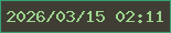 文字の大きさ：2、枠の色：37a17a、背景の色：403e34、文字の色：9ed58e 無料ブログパーツのブログ時計