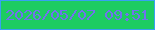 文字の大きさ：3、枠の色：37a1f2、背景の色：1dcc62、文字の色：7172ed 無料ブログパーツのブログ時計
