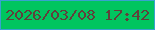 文字の大きさ：1、枠の色：37a2cf、背景の色：00c55f、文字の色：60403b 無料ブログパーツのブログ時計