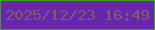 文字の大きさ：4、枠の色：37a516、背景の色：6825ae、文字の色：7e5c68 無料ブログパーツのブログ時計