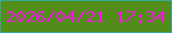 文字の大きさ：2、枠の色：37a59a、背景の色：518d17、文字の色：f717e4 無料ブログパーツのブログ時計
