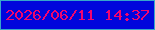 文字の大きさ：5、枠の色：37a7ca、背景の色：0106dc、文字の色：f1056e 無料ブログパーツのブログ時計