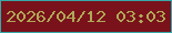 文字の大きさ：3、枠の色：37a8a9、背景の色：79121b、文字の色：b0a857 無料ブログパーツのブログ時計