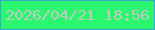 文字の大きさ：1、枠の色：37a8cf、背景の色：2bf66f、文字の色：c1cac1 無料ブログパーツのブログ時計