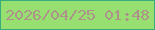 文字の大きさ：4、枠の色：37ad7c、背景の色：98df72、文字の色：ad928a 無料ブログパーツのブログ時計