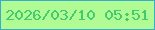 文字の大きさ：3、枠の色：37adcb、背景の色：b0fb93、文字の色：43ca71 無料ブログパーツのブログ時計