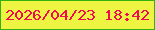 文字の大きさ：2、枠の色：37b110、背景の色：eef442、文字の色：ee0c52 無料ブログパーツのブログ時計