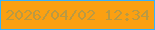 文字の大きさ：2、枠の色：37b2fd、背景の色：fba012、文字の色：bb9a42 無料ブログパーツのブログ時計